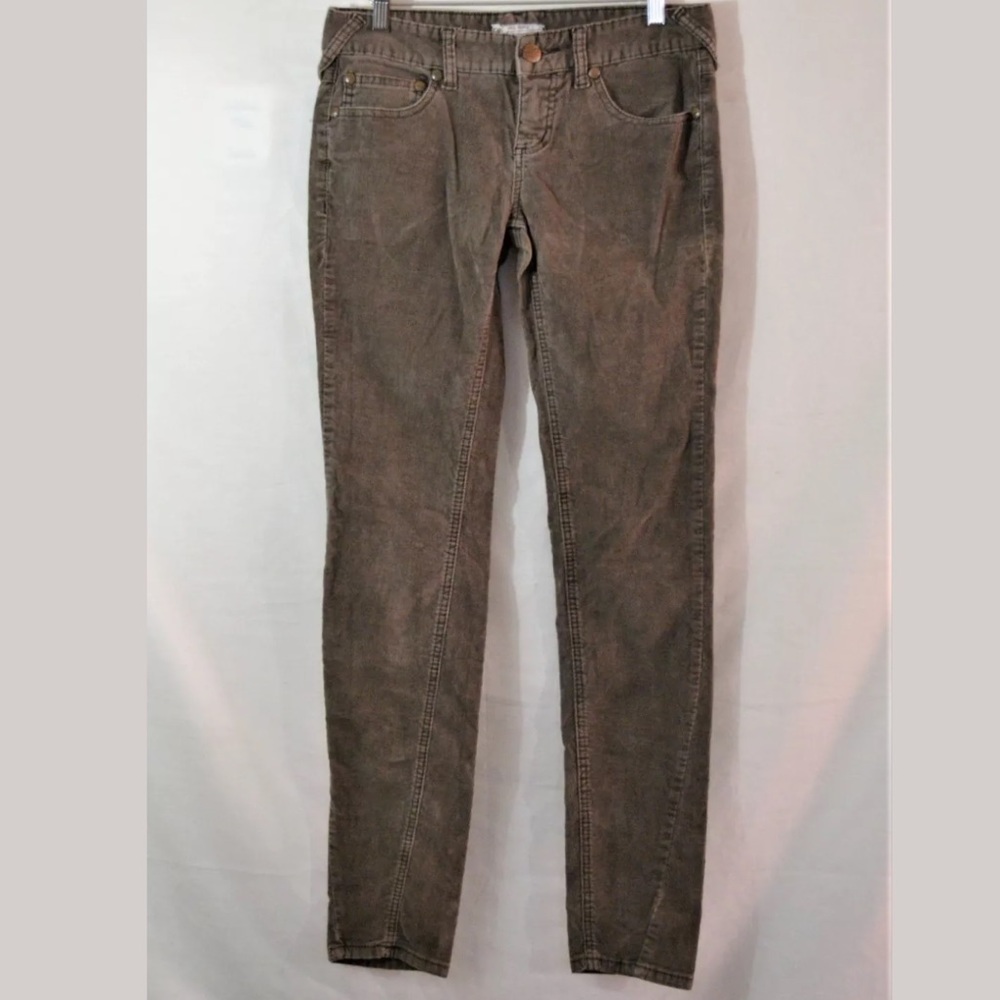 Free People Brown Skinny Corduroy Pants Size 27